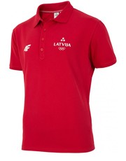 T-shirt - koszulka męska [S4L16-TSM800] Replika koszulki polo męskiej Łotwa Rio 2016 TSM800 - bordowy - - 4f.com.pl